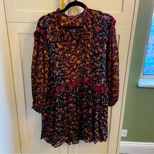 Black Floral Anthropologie Mini Dress